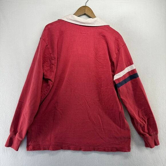 Vintage Lands End Rugby Shirt Mens XL Red Eagle United States Football union 90s - Picture 9 of 11
